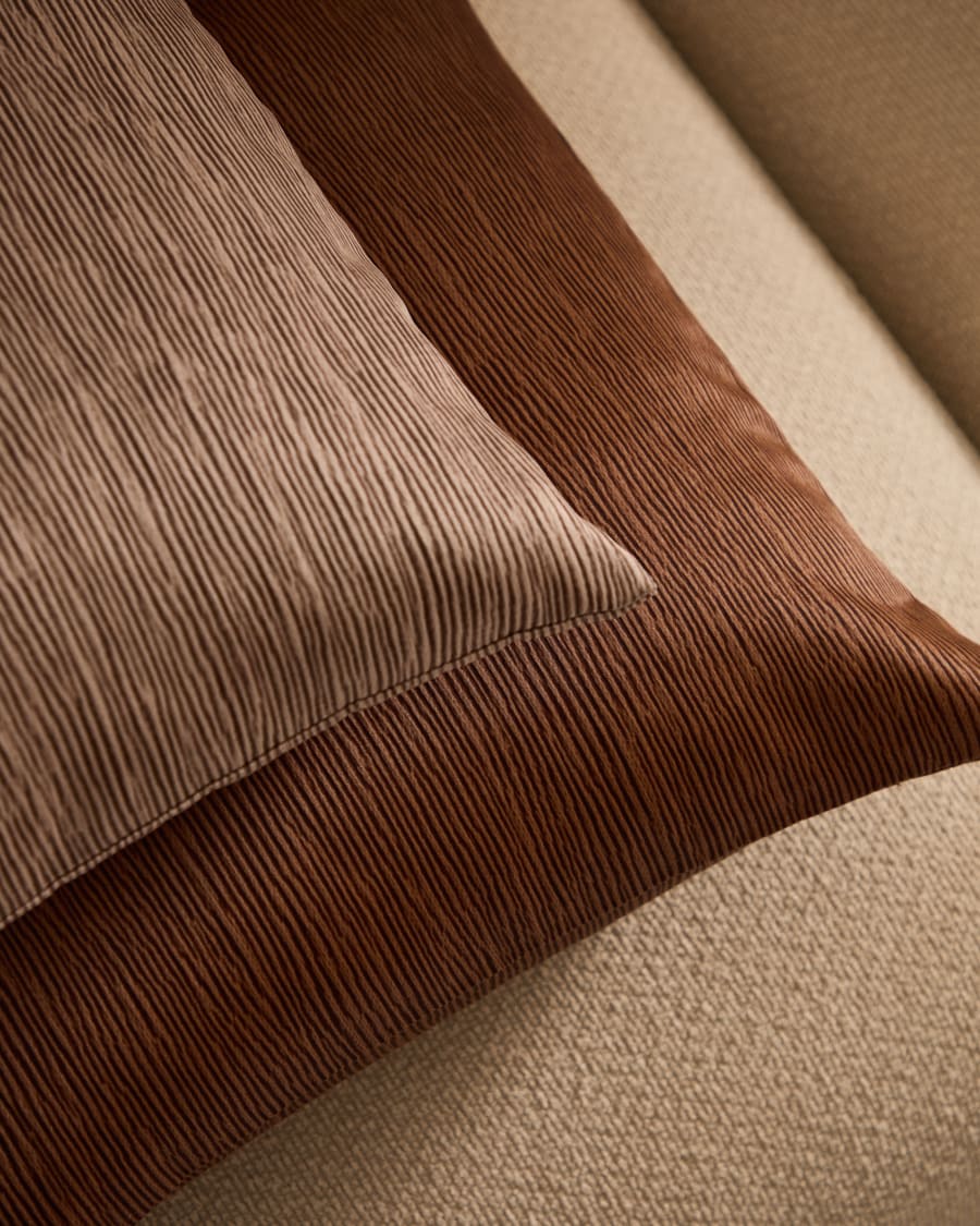 Mirca brown textured cushion cover, 45 x 45 cm