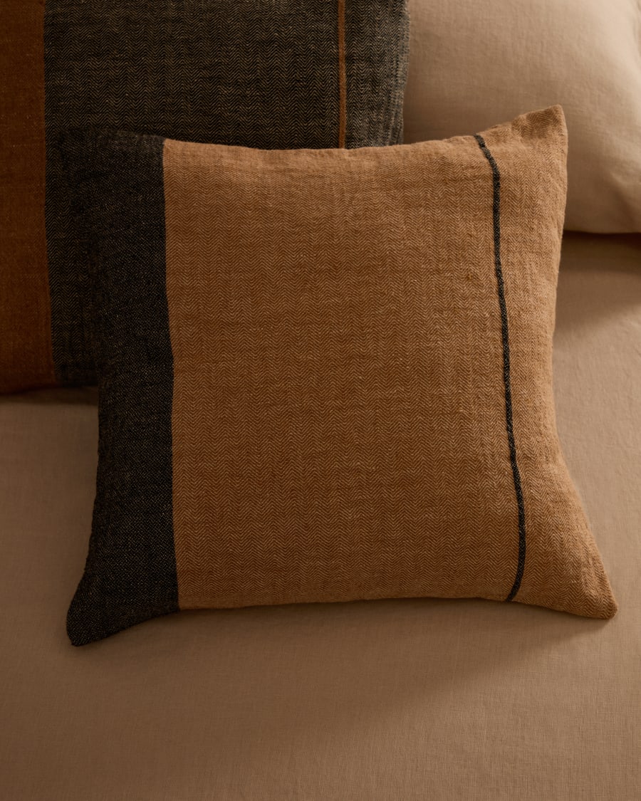 Terracotta and grey cushions 2025