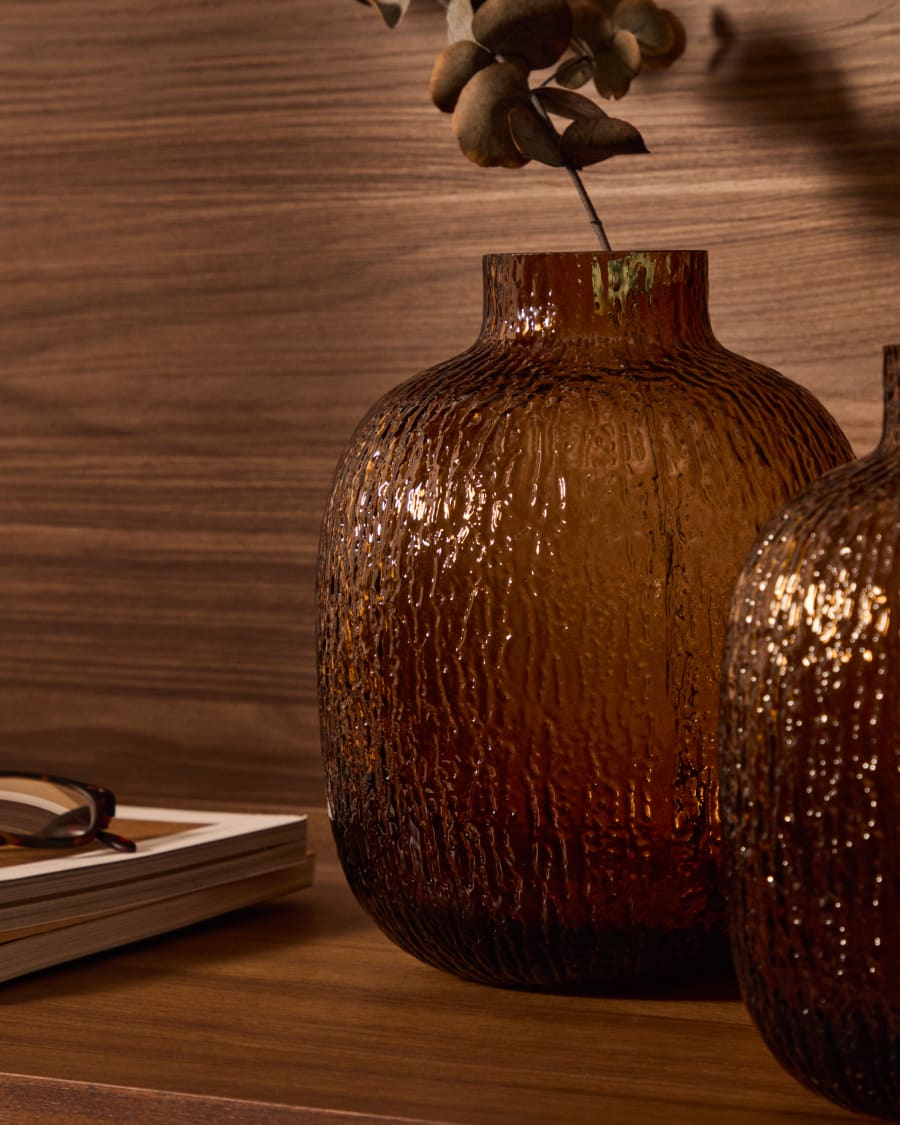 Shali brown glass vase, 23.5 cm