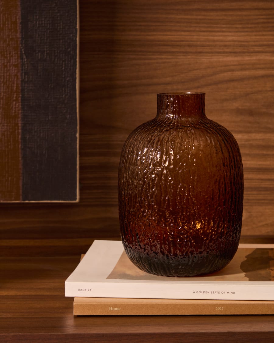 Shali brown glass vase, 20.5 cm