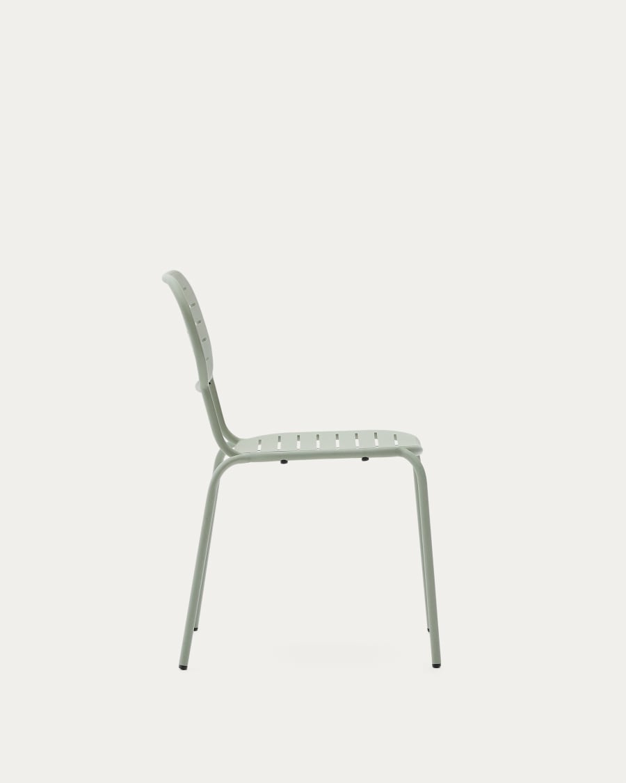 Chaise d’extérieur empilable Brai en acier galvanisé turquoise