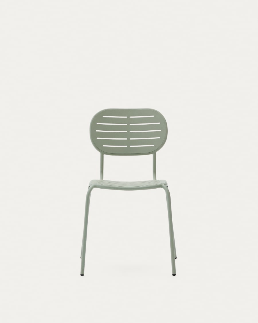 Chaise d’extérieur empilable Brai en acier galvanisé turquoise