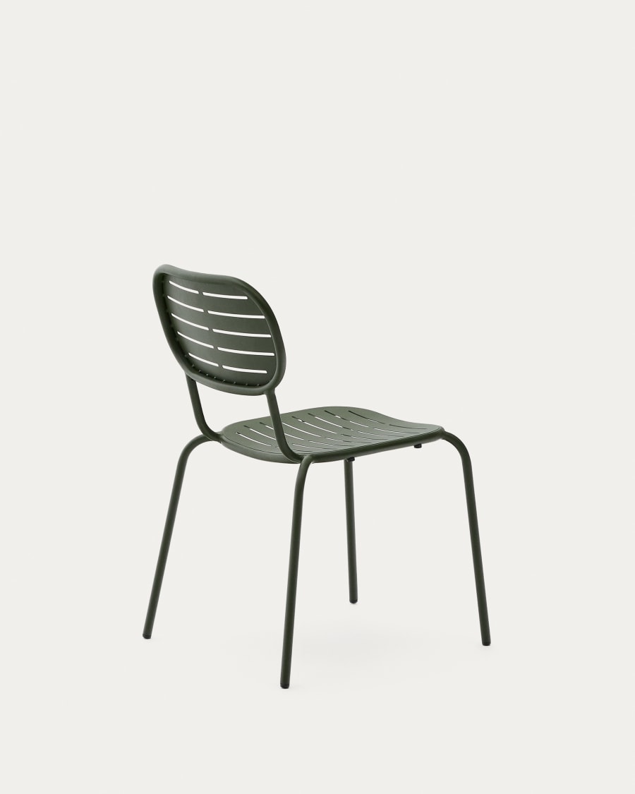 Brai stackable outdoor chair in green galvanised steel
