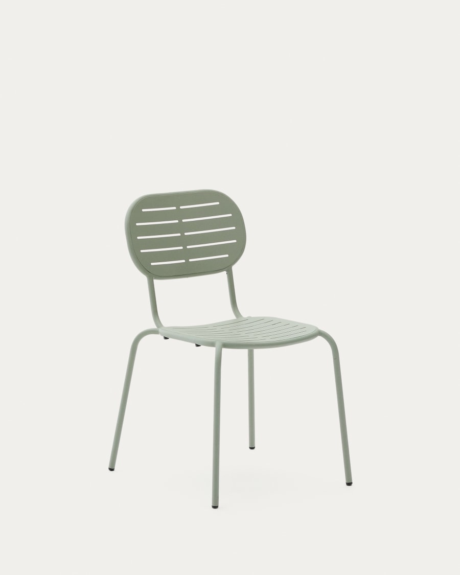 Chaise d’extérieur empilable Brai en acier galvanisé turquoise