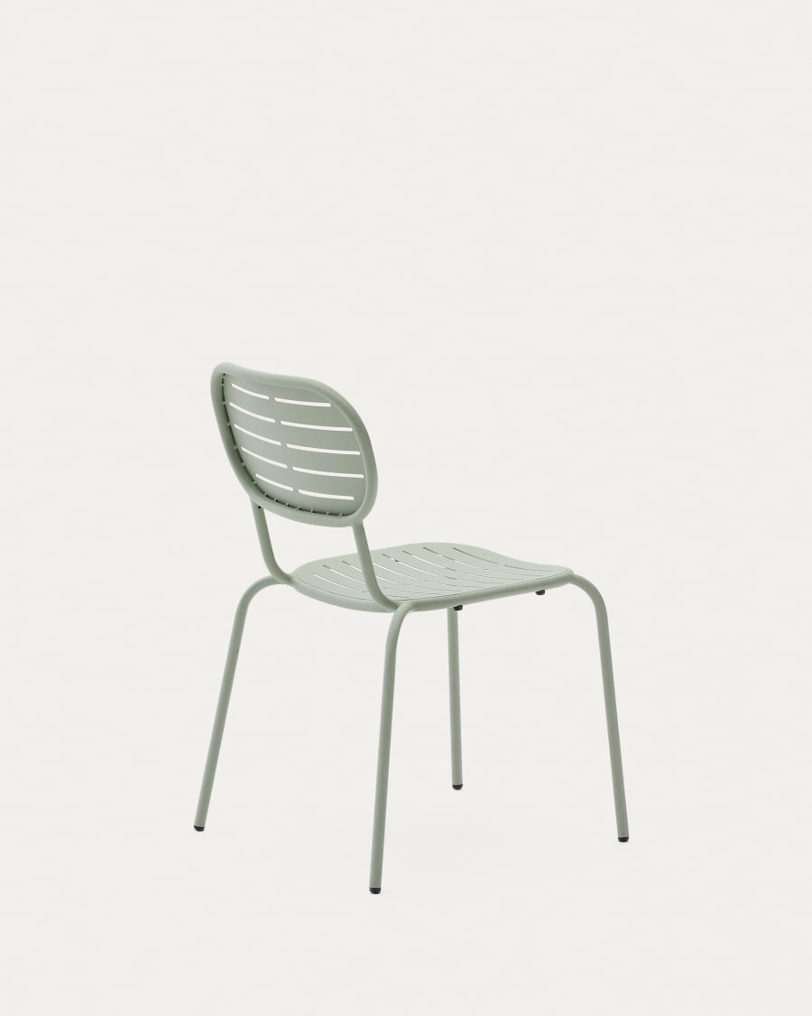 Chaise d’extérieur empilable Brai en acier galvanisé turquoise