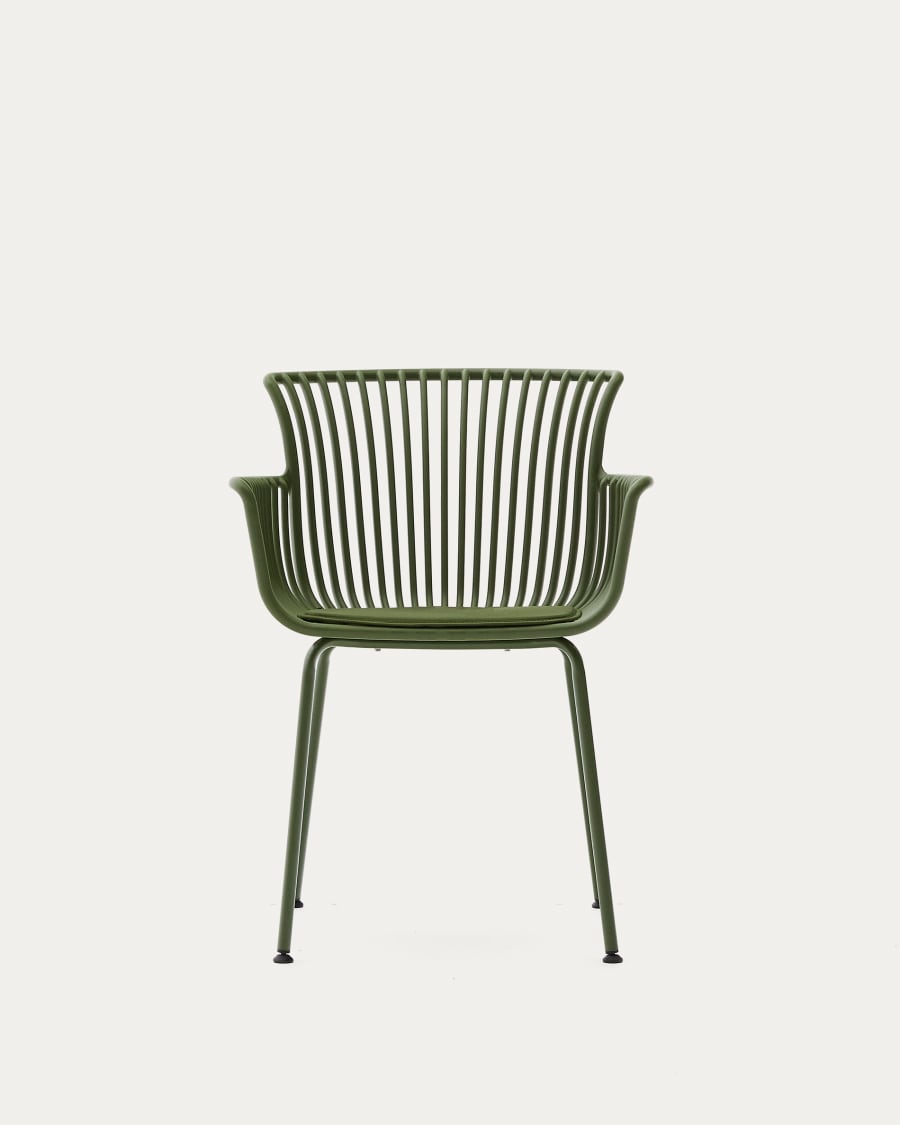 Surpika outdoor chair with green steel legs