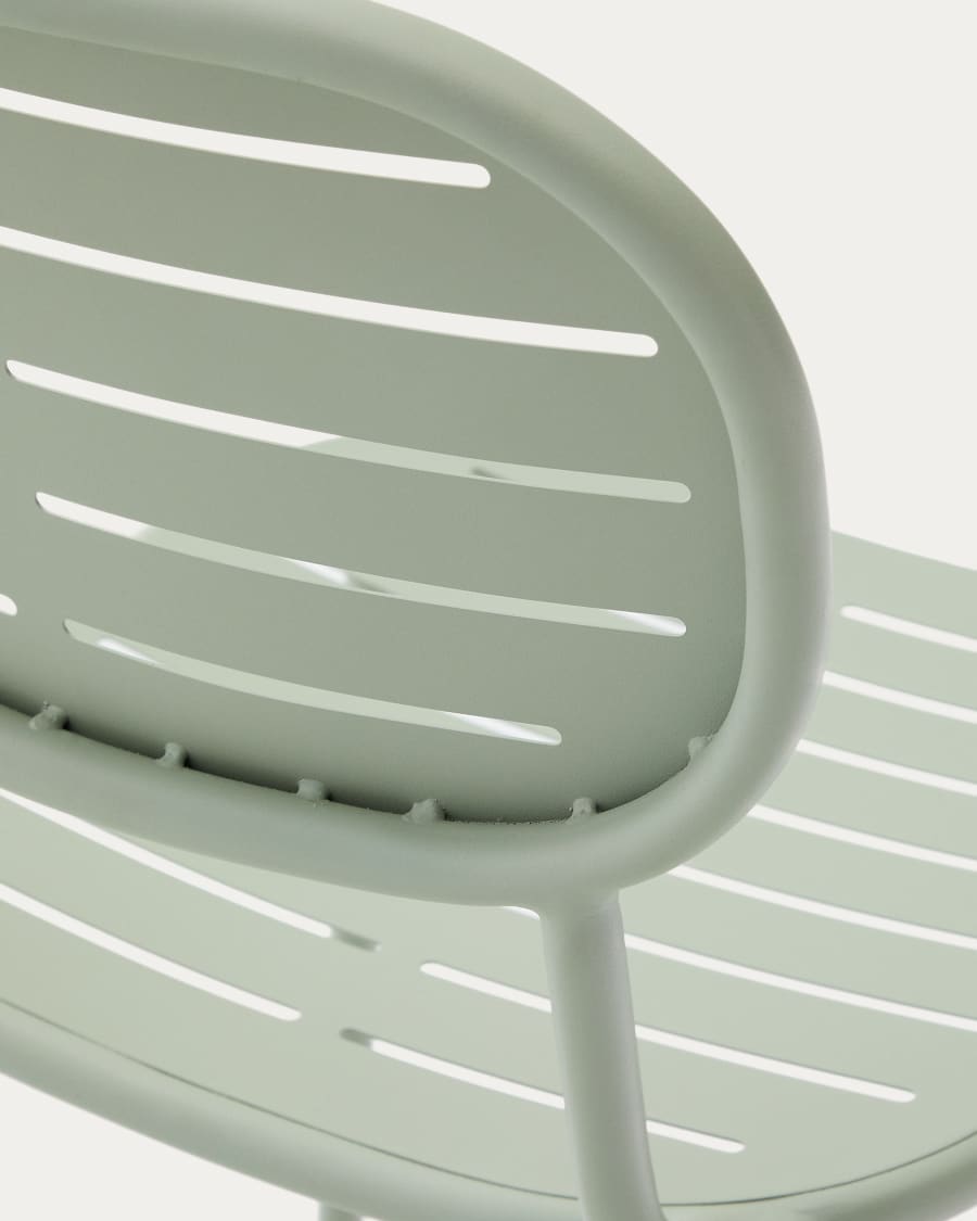 Chaise d’extérieur empilable Brai en acier galvanisé turquoise