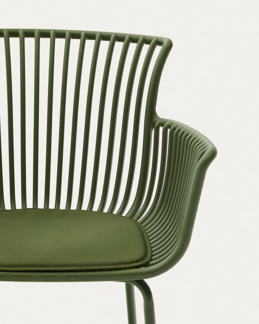 Surpika outdoor chair with green steel legs
