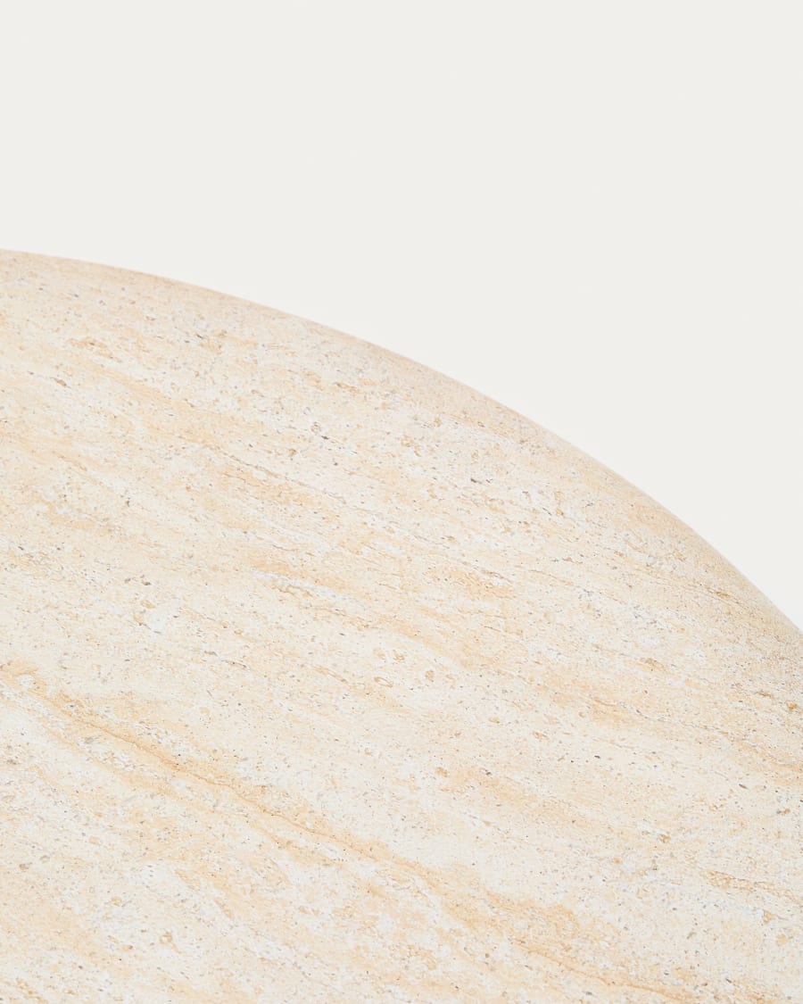 Drasi cement coffee table with travertine-effect finish Ø90cm