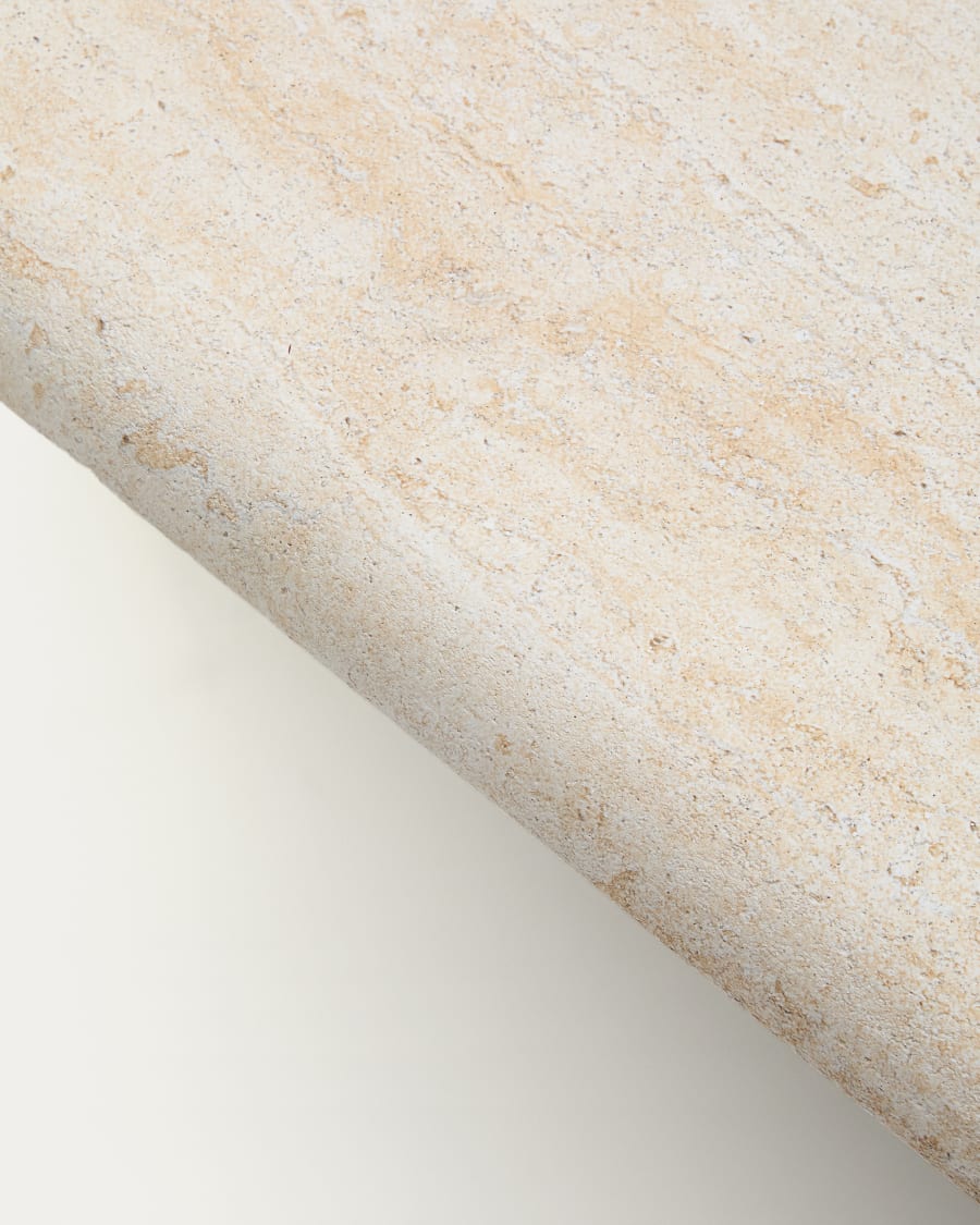 Drasi coffee table in cement with travertine-effect finish 140 x 70cm