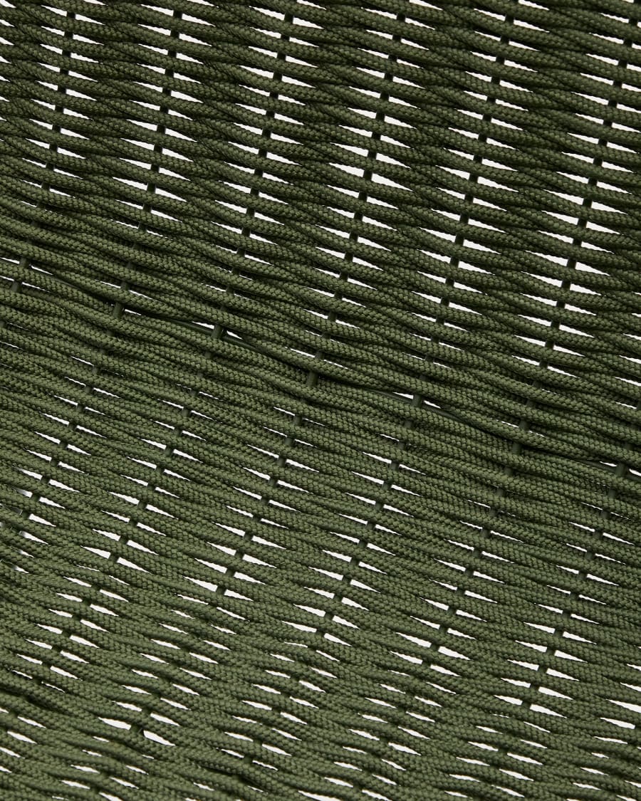 Maurina chair in green galvanised steel and green rope cord