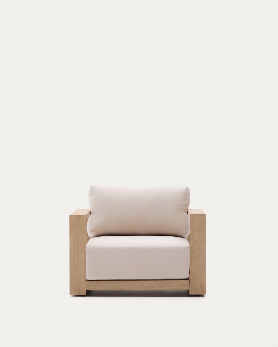 Ambra armchair in solid acacia wood with light finish FSC 100%