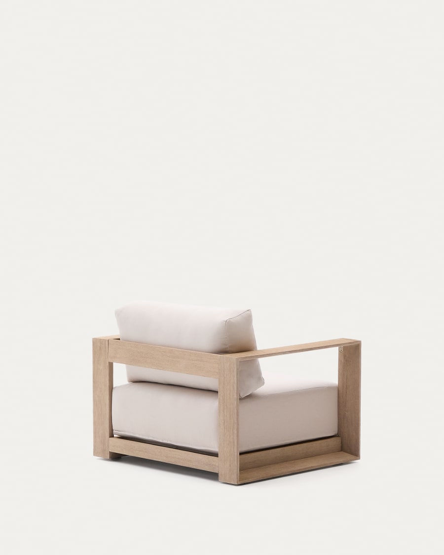 Ambra armchair in solid acacia wood with light finish FSC 100%