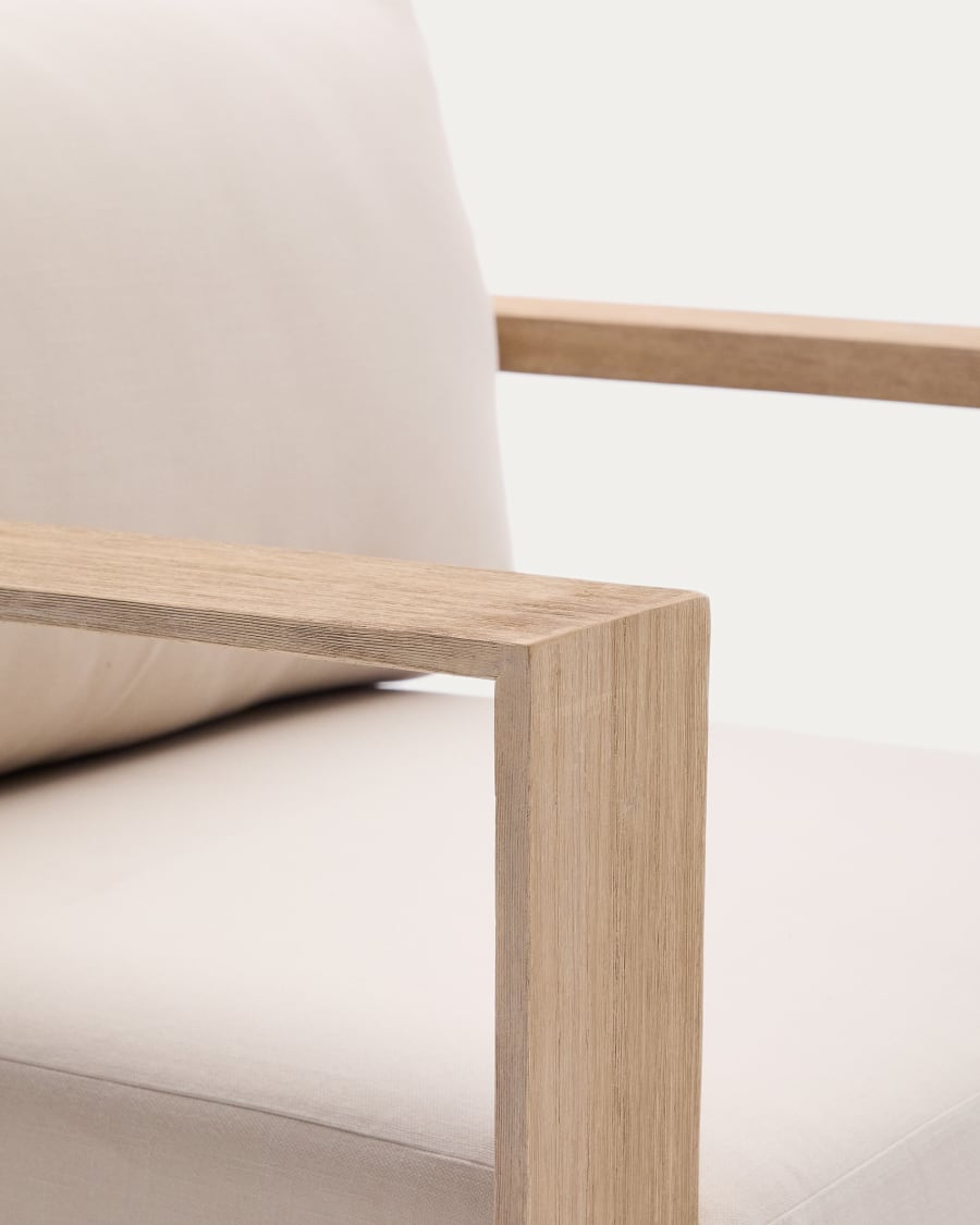 Ambra armchair in solid acacia wood with light finish FSC 100%