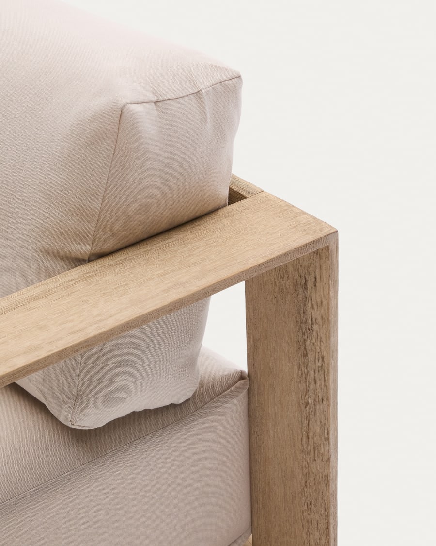Ambra 2-seater sofa in solid acacia wood with light finish 174cm FSC 100%