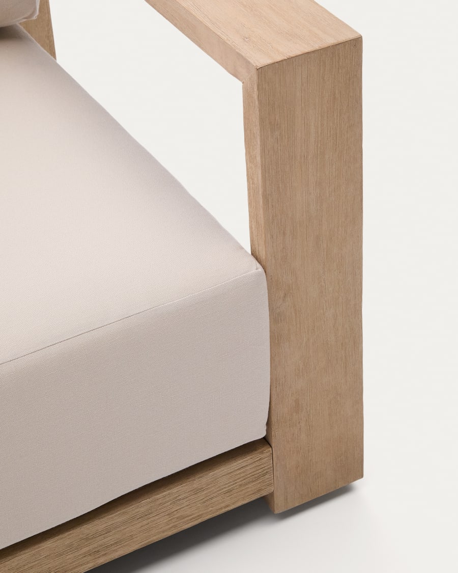 Ambra armchair in solid acacia wood with light finish FSC 100%