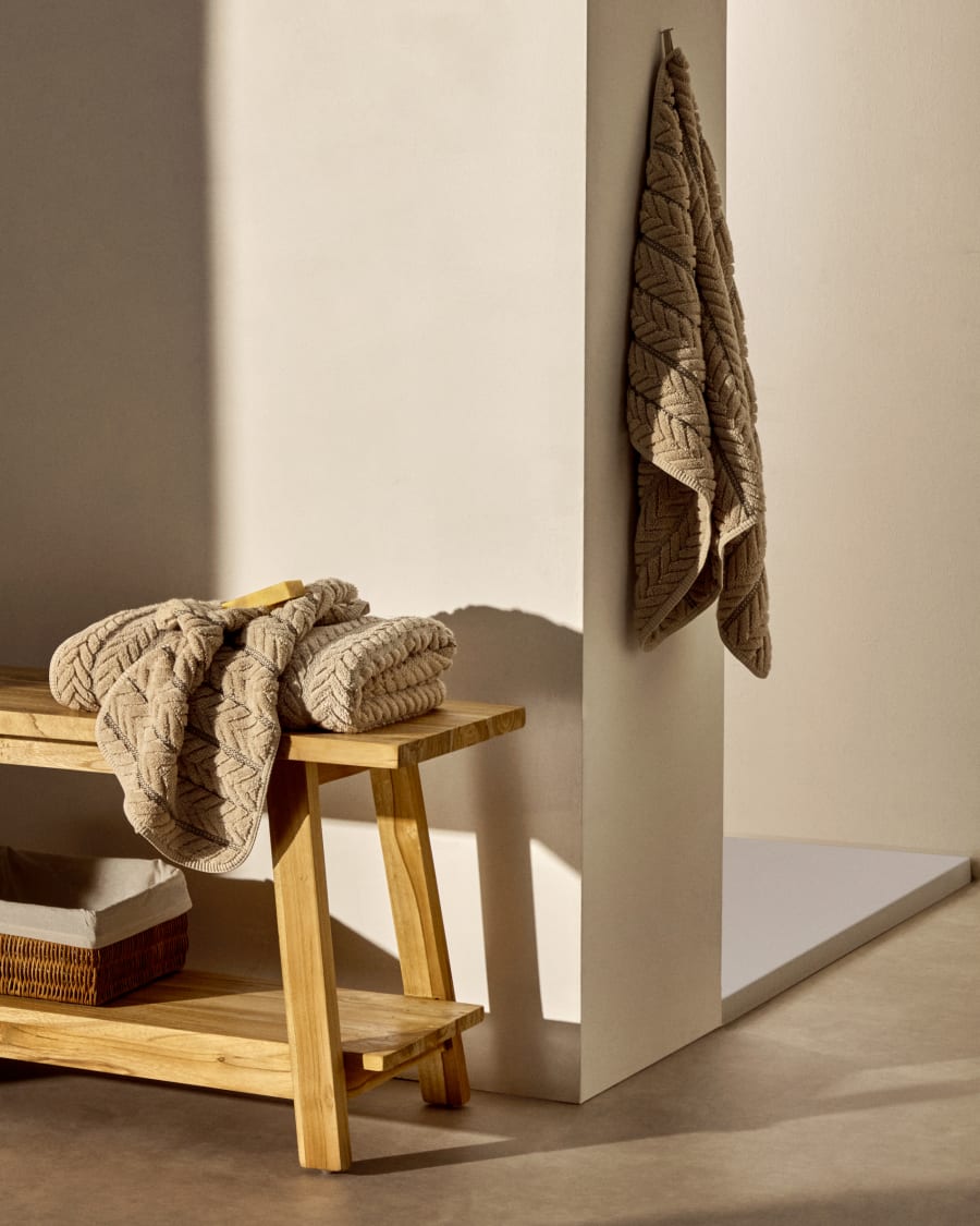 Rune 100% cotton, beige jacquard guest towel, 30 x 50 cm