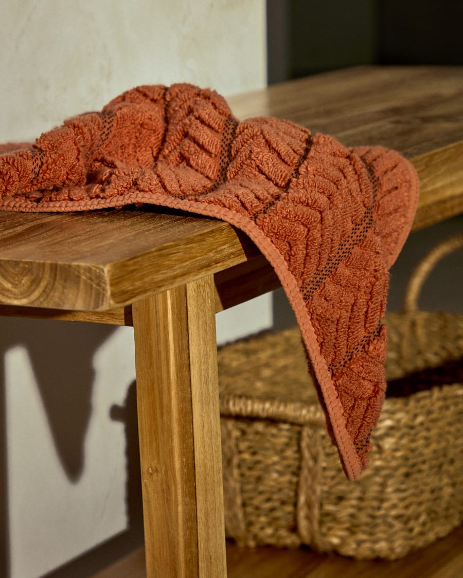 Handtuch Rune 100% Baumwolle Jacquard terracotta 50 x 90 cm