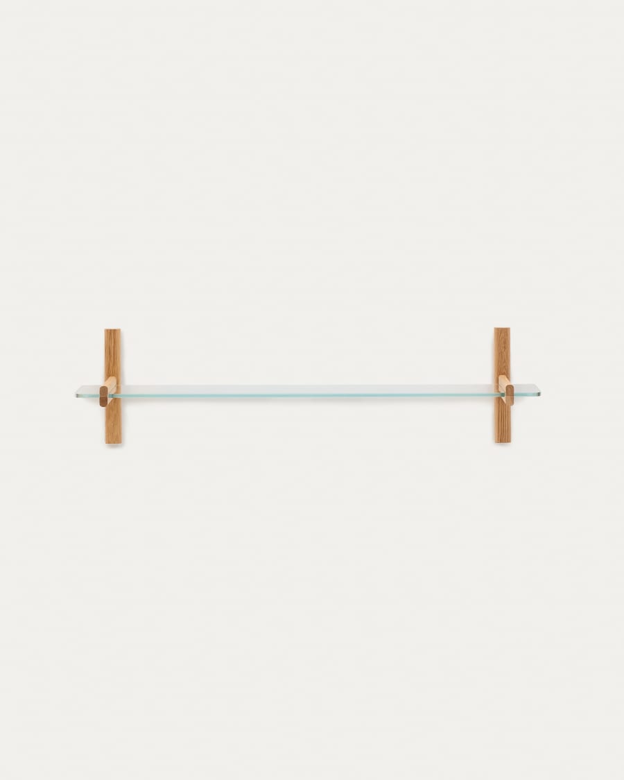 Sitra modular shelf, 1 glass shelf and FSC Mix Credit solid oak wood, 110 cm