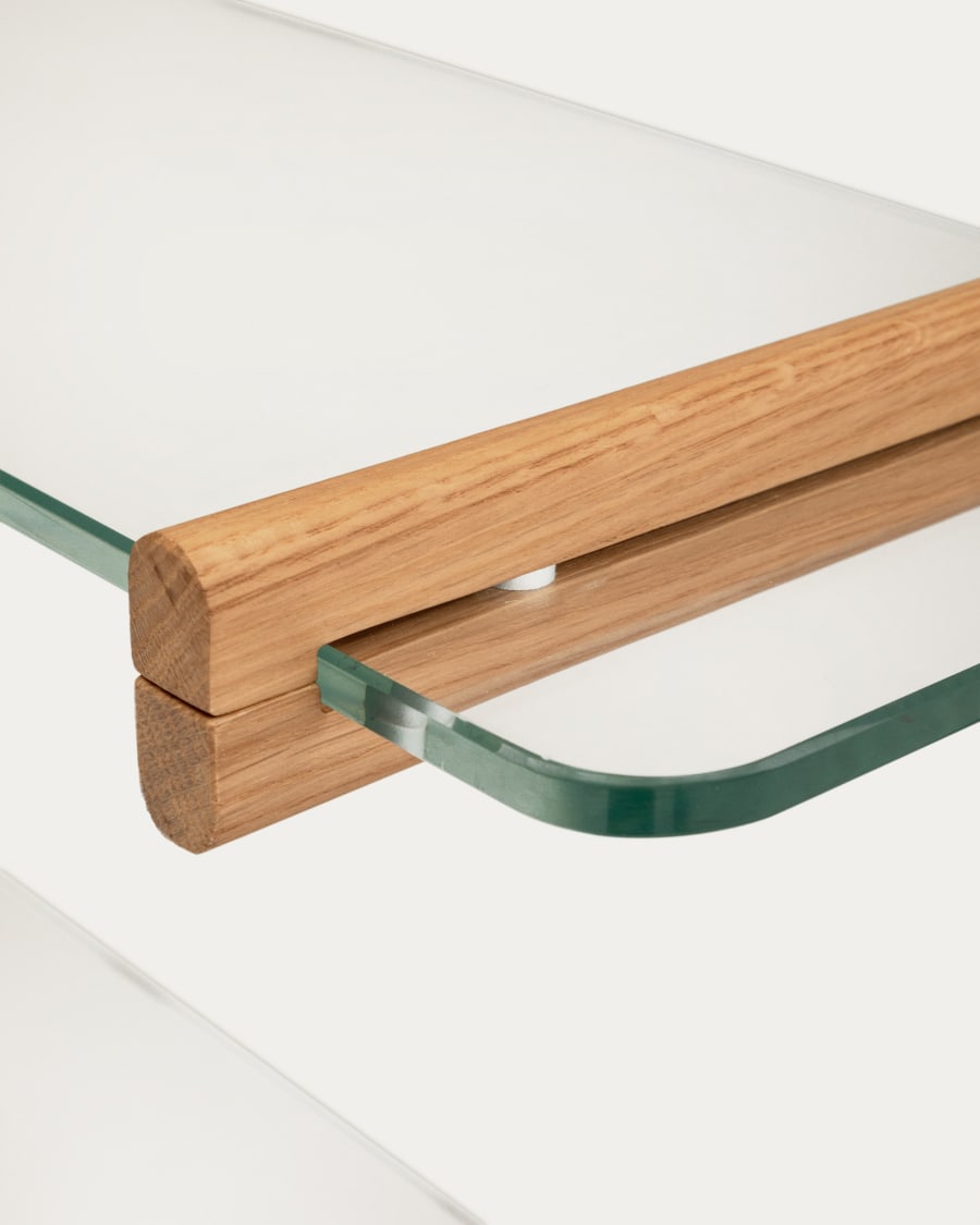 Sitra modular shelf, 1 glass shelf and FSC Mix Credit solid oak wood, 110 cm