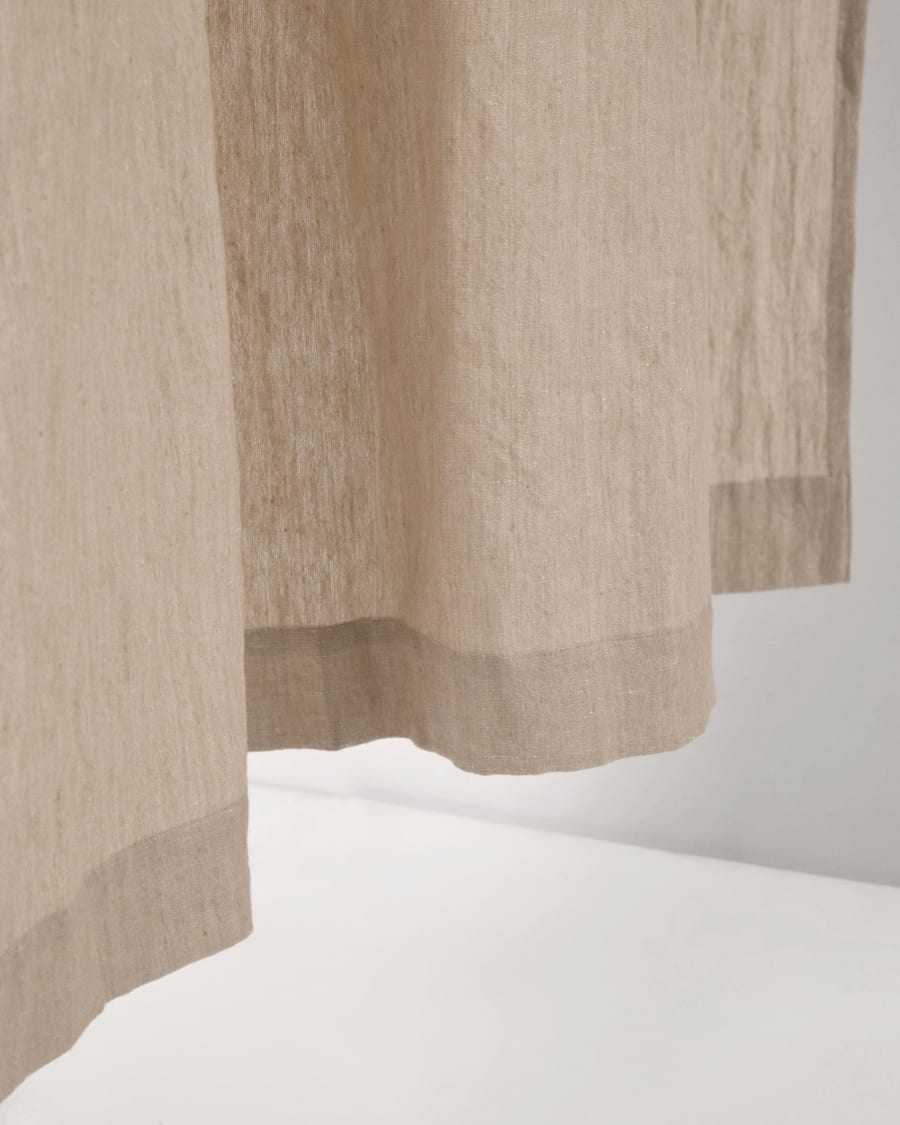 Marja cotton and linen curtain in beige 140 x 270 cm