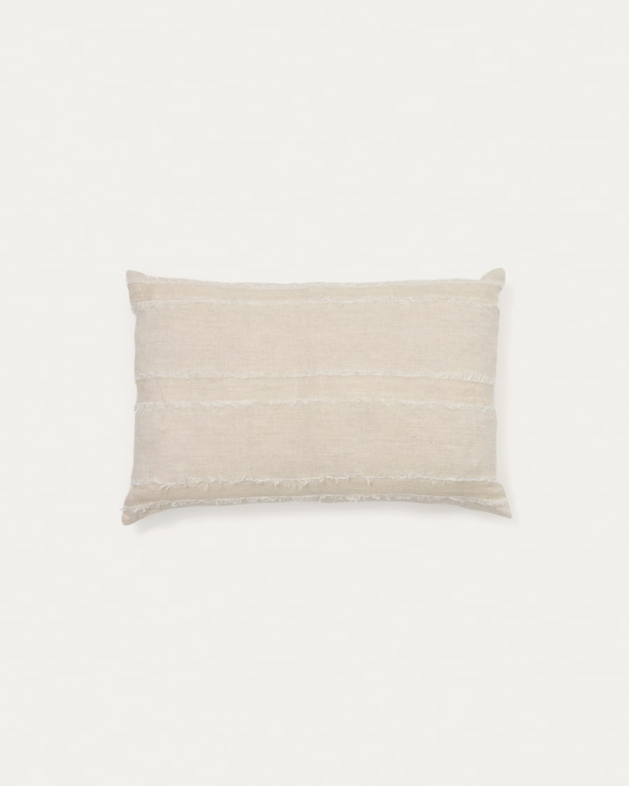 Neris beige 100% linen cushion cover 40 x 60cm