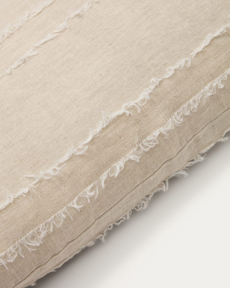 Neris beige 100% linen cushion cover 40 x 60cm