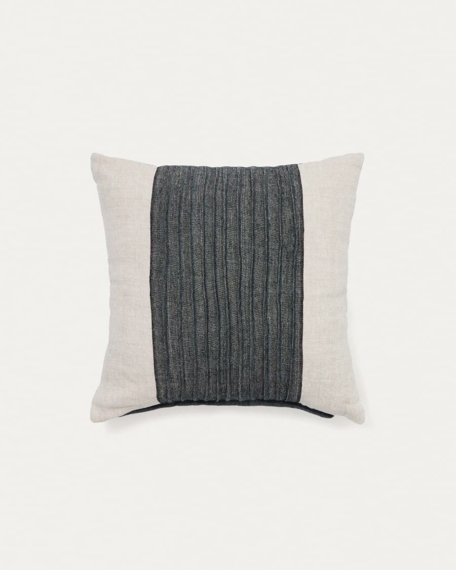 Zoren green pleated 100% linen cushion cover 50 x 50cm