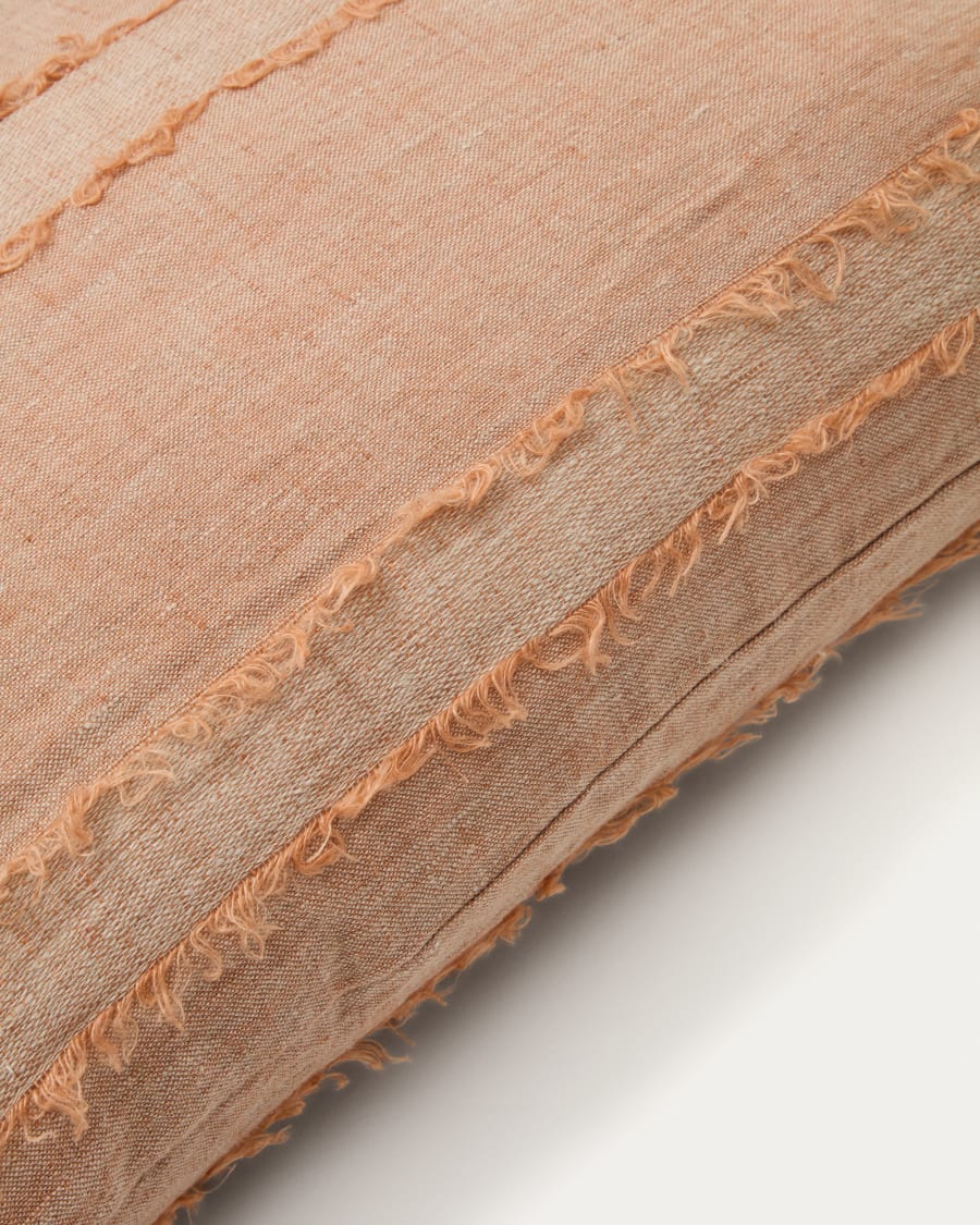 Neris terracotta 100% linen cushion cover 40 x 60cm