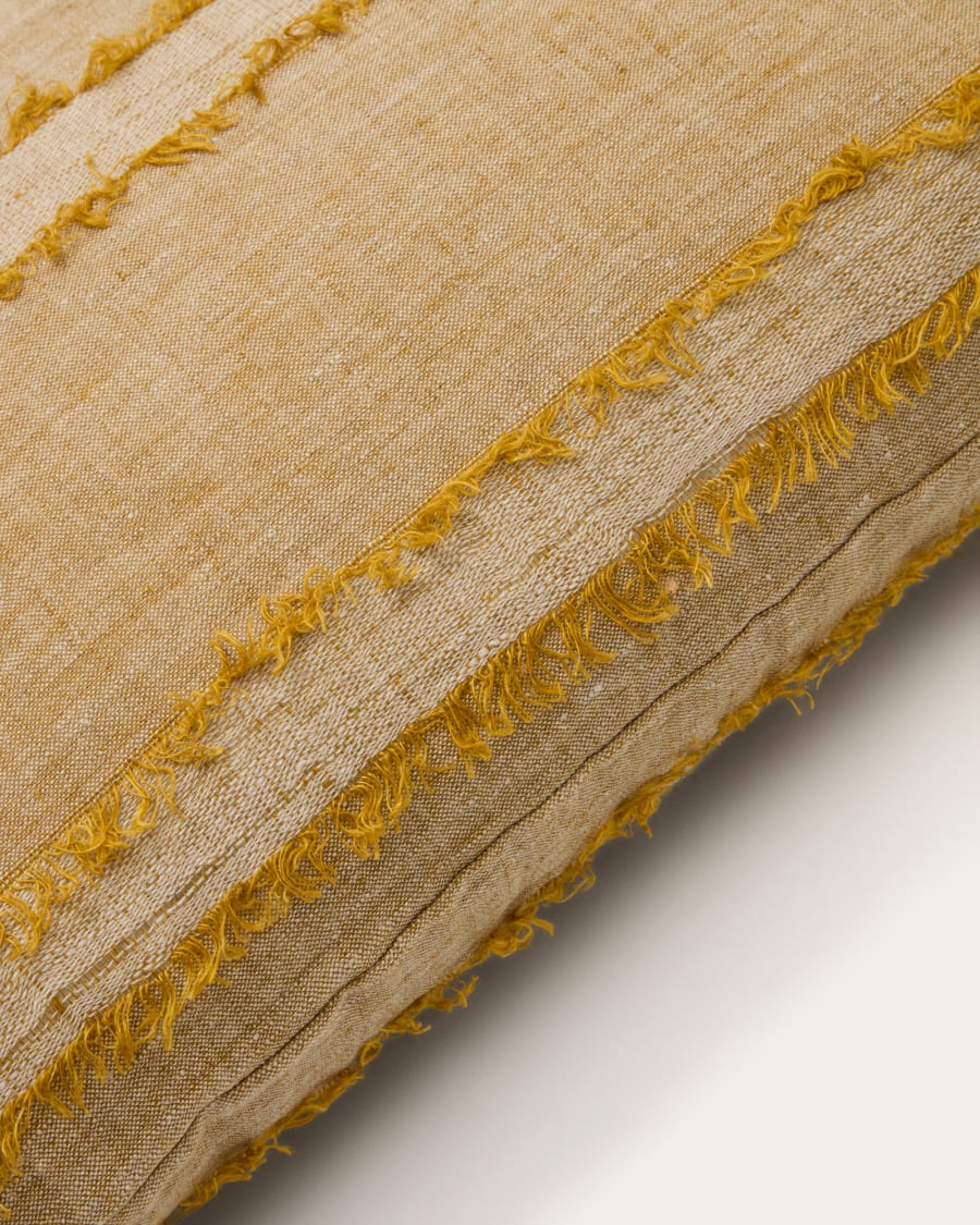 Neris mustard 100% linen cushion cover 40 x 60cm