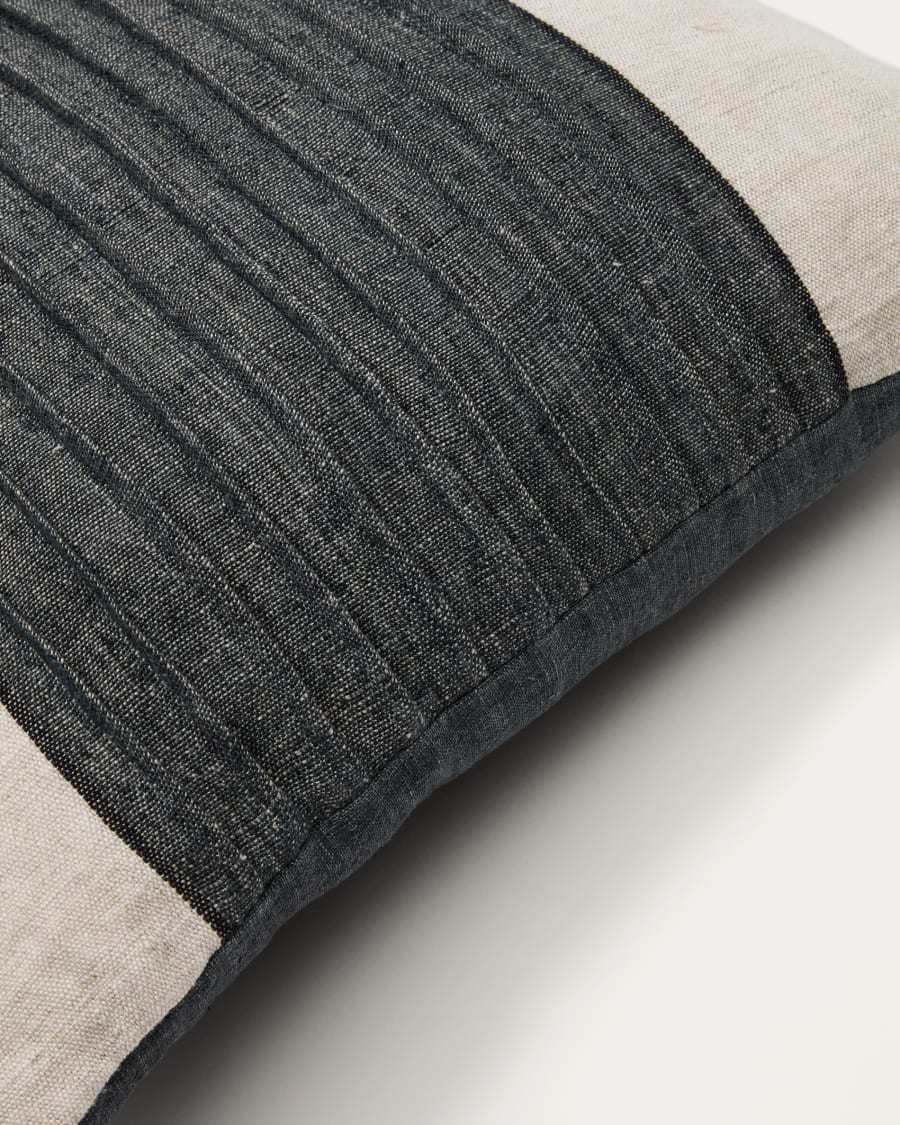 Zoren green pleated 100% linen cushion cover 50 x 50cm