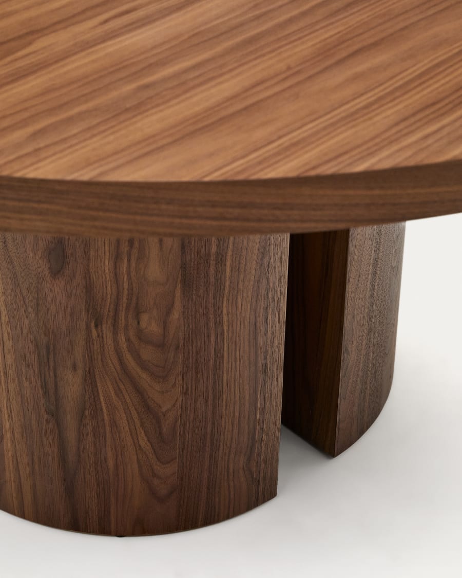 Nealy runder Tisch aus Nussbaumfurnier mit dunklem Finish Ø 150 cm