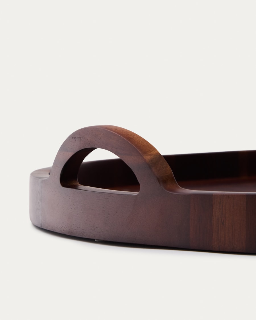 Zoa tray made of acacia wood in a dark finish FSC 100% Ø50 cm