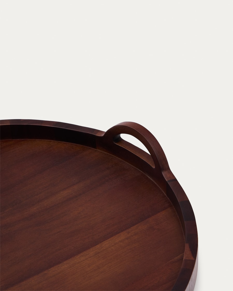 Zoa tray made of acacia wood in a dark finish FSC 100% Ø50 cm