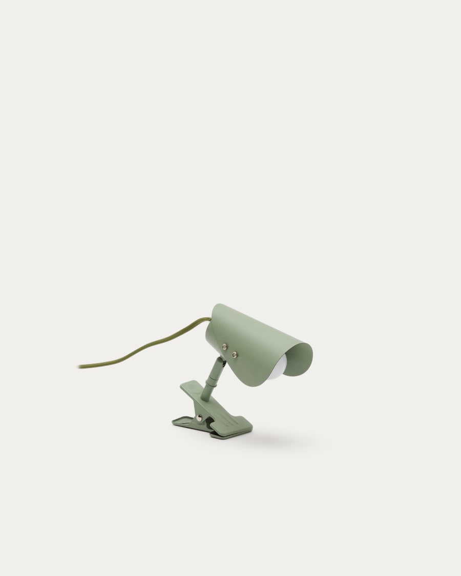 Petite lampe avec pince Jula en métal vert