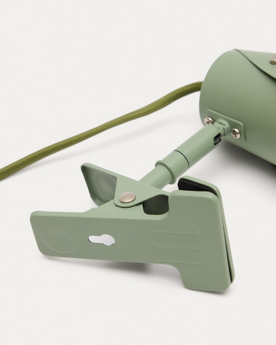 Petite lampe avec pince Jula en métal vert