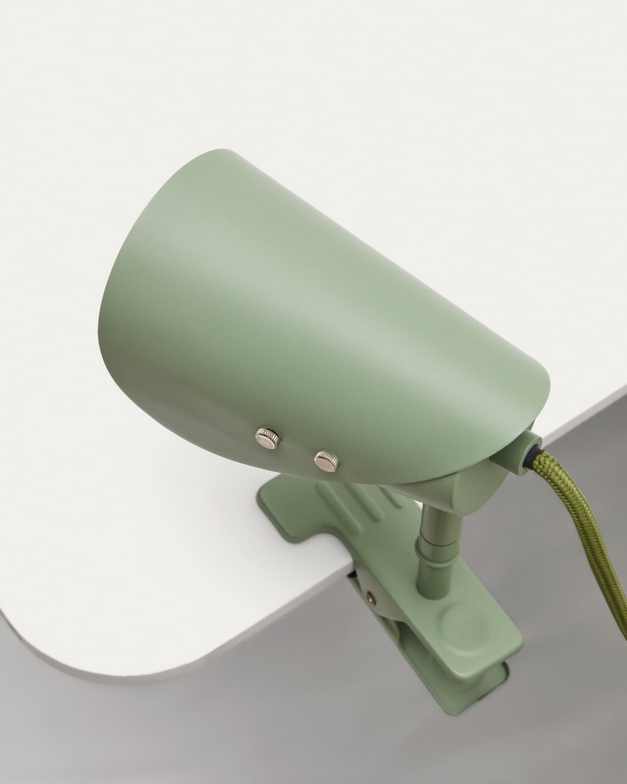 Petite lampe avec pince Jula en métal vert