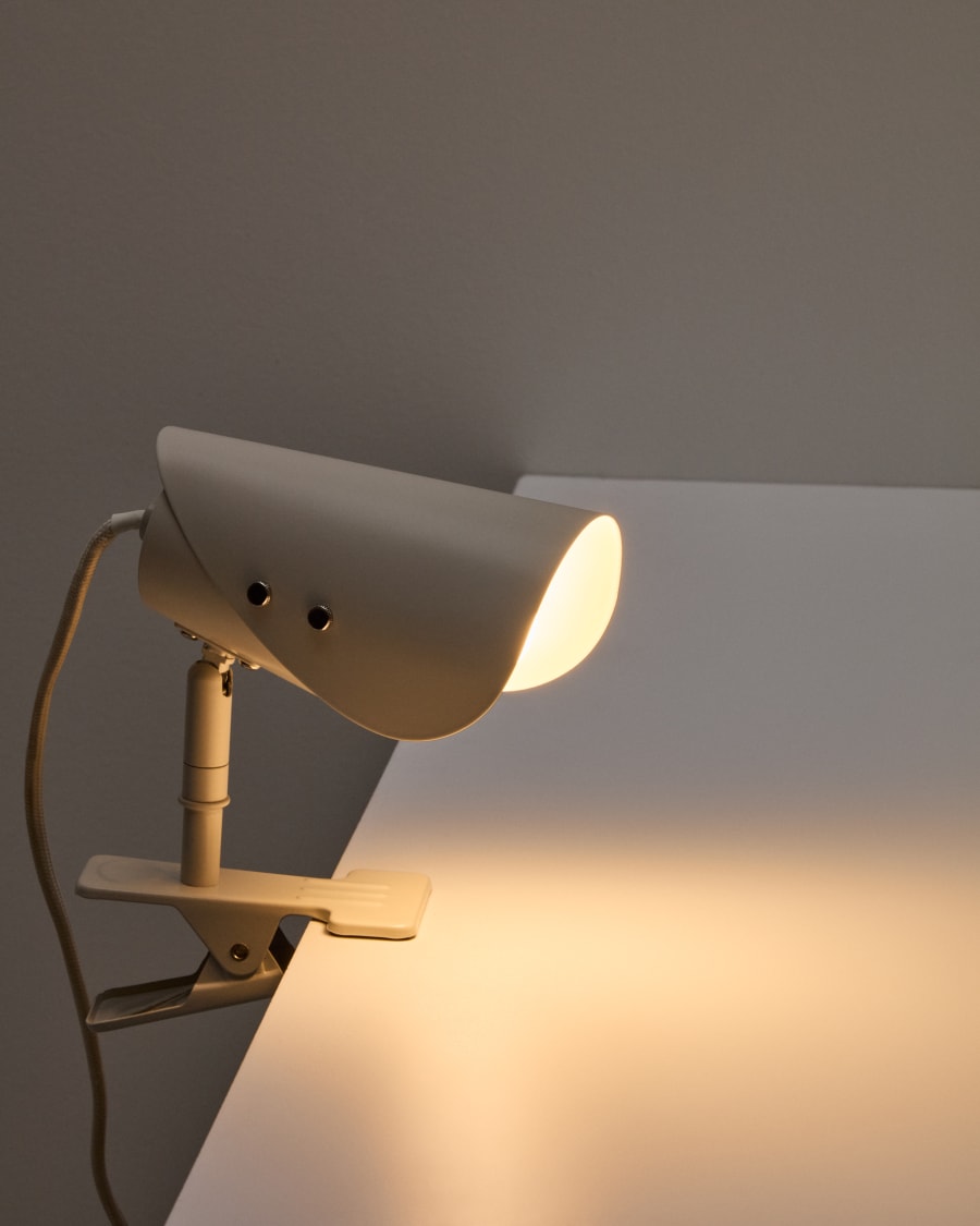 Kleine Klemmlampe Jula aus grauem Metall