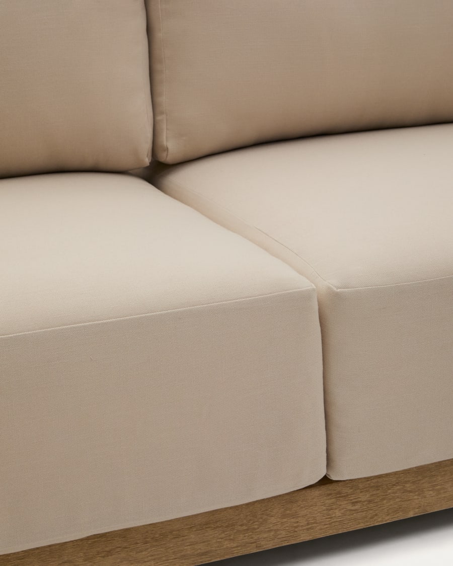 Ambra 5-seater corner sofa in solid acacia wood with light finish 248cm FSC 100%