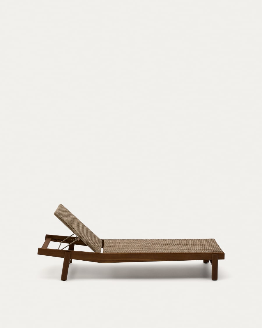Itani sun lounger in FSC 100% solid acacia wood and synthetic rattan