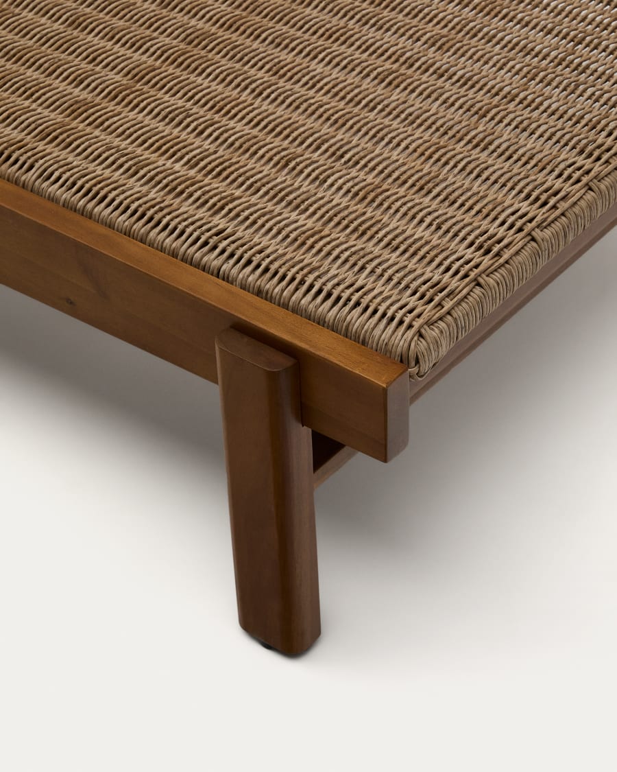 Itani sun lounger in FSC 100% solid acacia wood and synthetic rattan