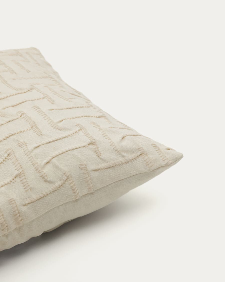 Lir beige embroidered cotton cushion cover 30 x 50cm