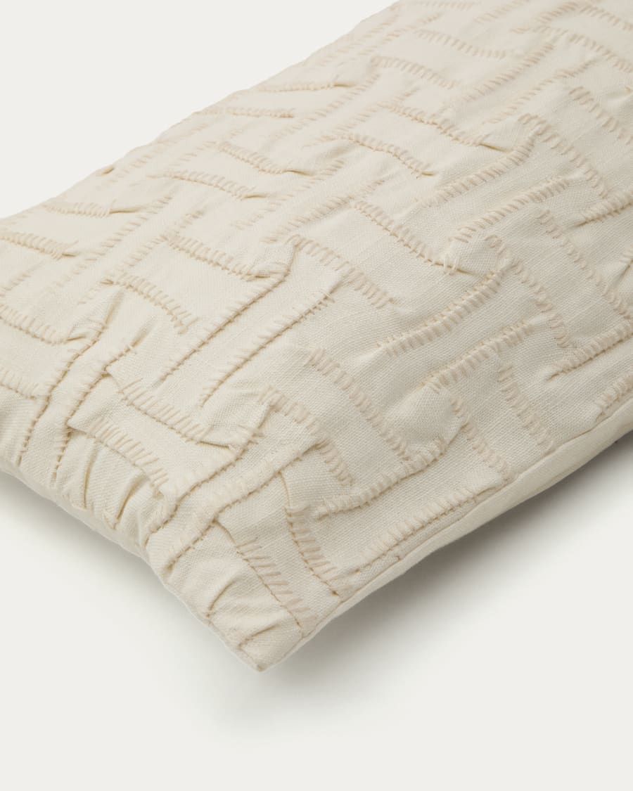 Lir beige embroidered cotton cushion cover 30 x 50cm