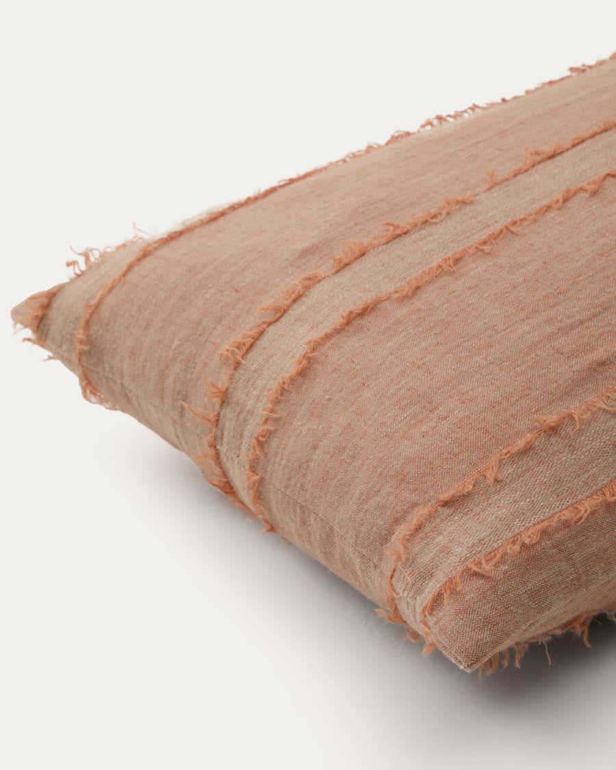 Neris terracotta 100% linen cushion cover 40 x 60cm