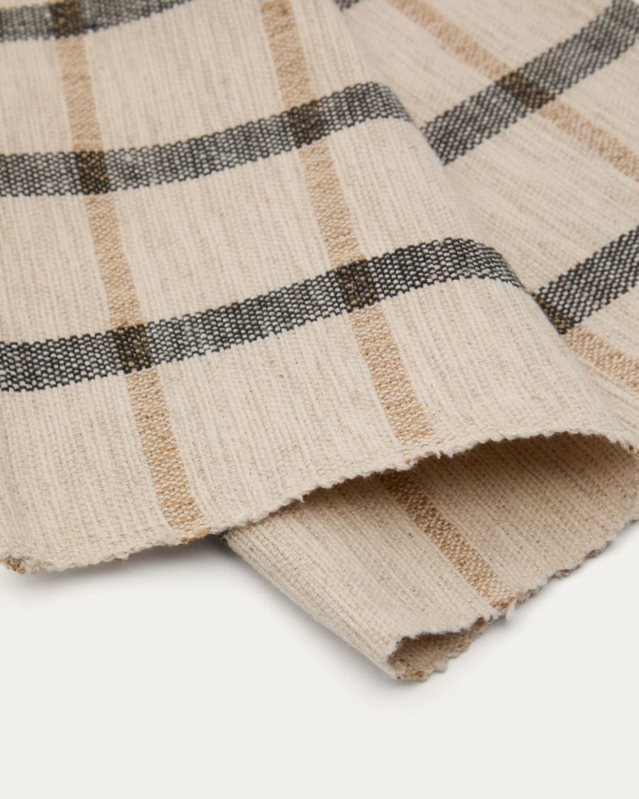 Set Gridal mit 4 Tischsets aus Jute in Beige und Schwarz 50 x 35 cm