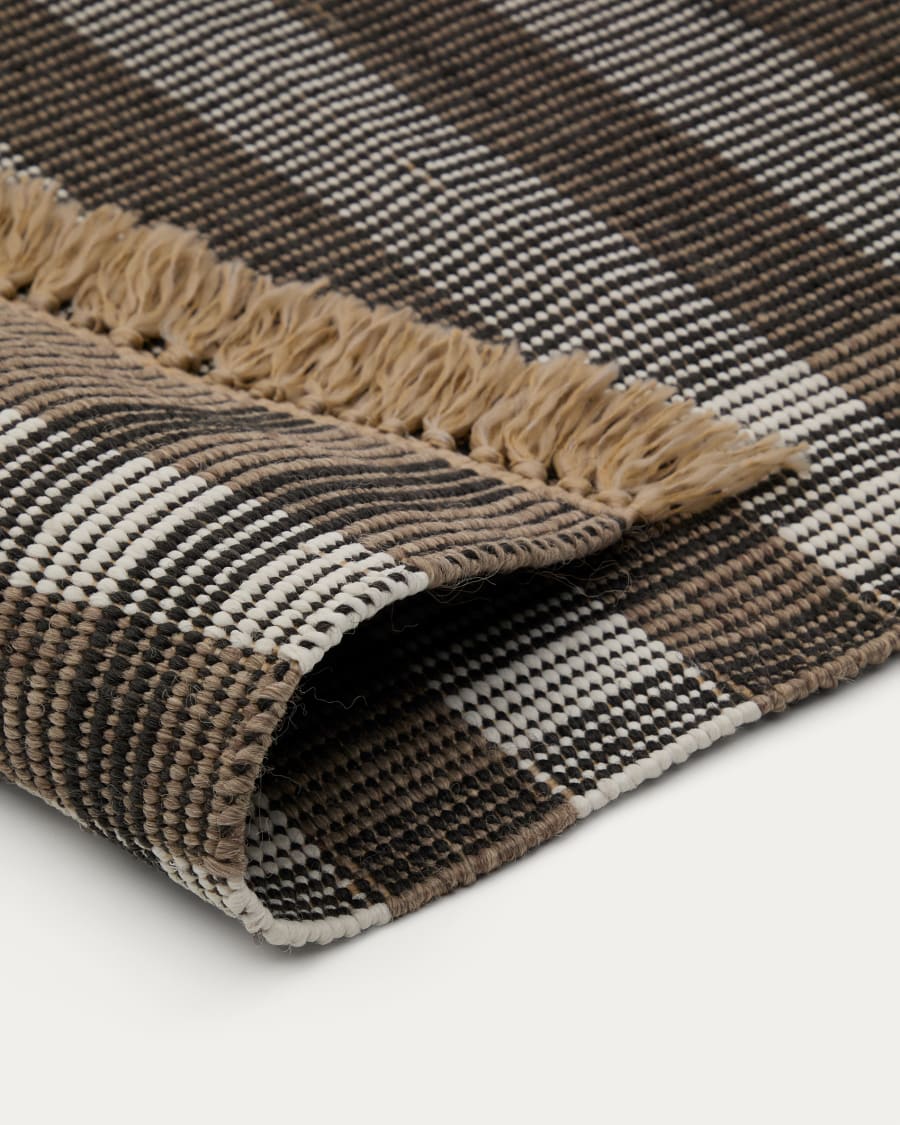 Rug Barani in synthetic fibers brown and black 60 x 90 cm