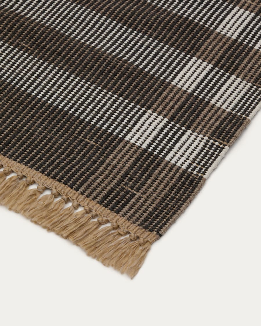 Rug Barani in synthetic fibers brown and black 60 x 90 cm