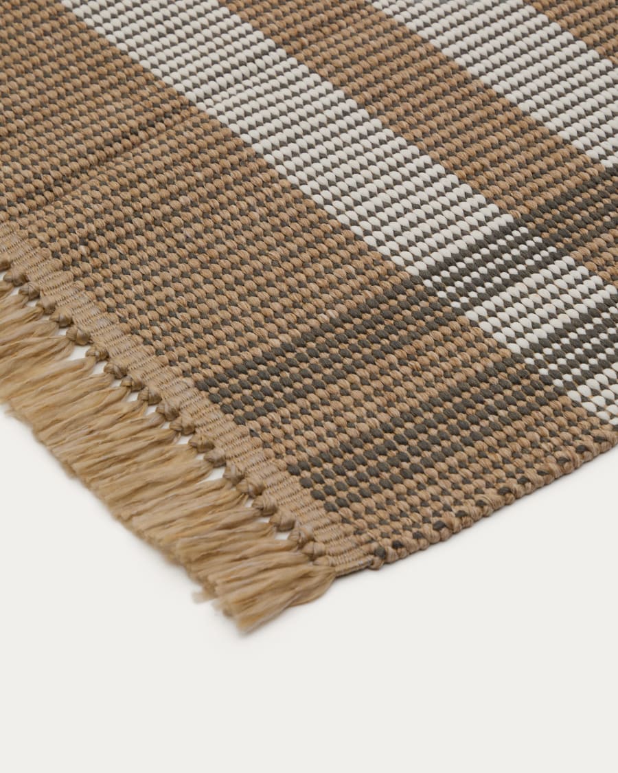 Rug Barani in synthetic fibers brown and beige 60 x 90 cm