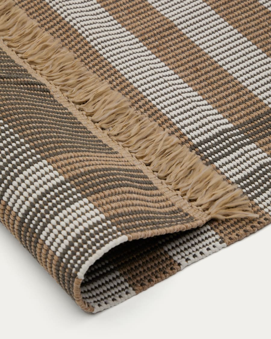 Rug Barani in synthetic fibers brown and beige 60 x 90 cm