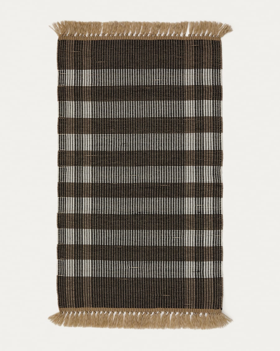 Rug Barani in synthetic fibers brown and black 60 x 90 cm